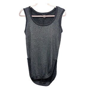 Michael Brandon Gray Metallic Tank Top Hi-Low L